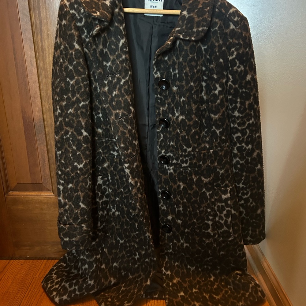 Old Navy Leopard Print Teddy Jacket